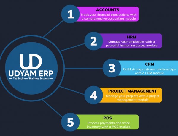 Udyam ERP: A Cloud-Based All-in-One Solution for Accounts, HRM, CRM, Project management, and POS