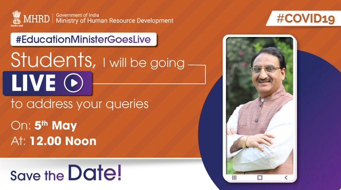 Education Minister goes live on 5th may 2020 at 12 noon